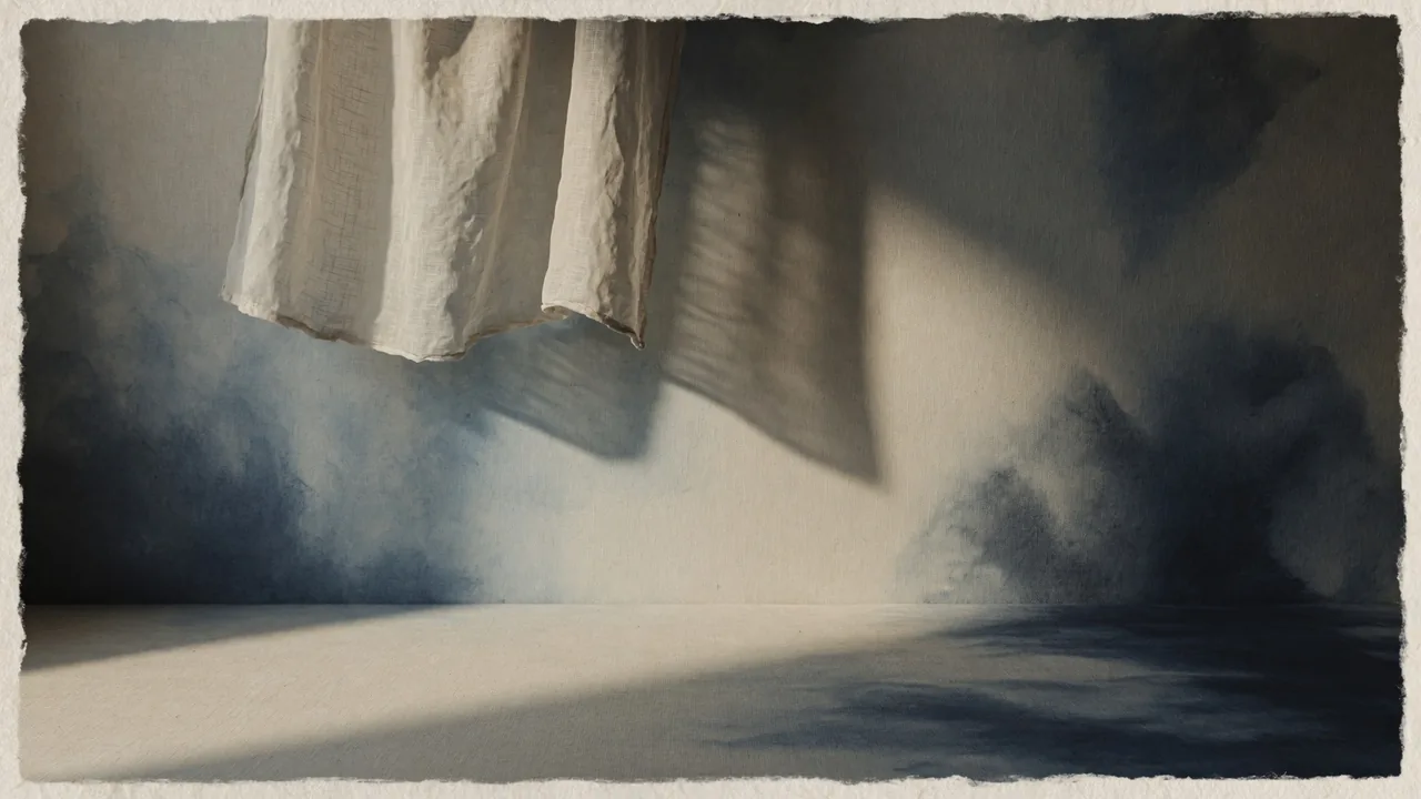 A quiet doorway in a painted room