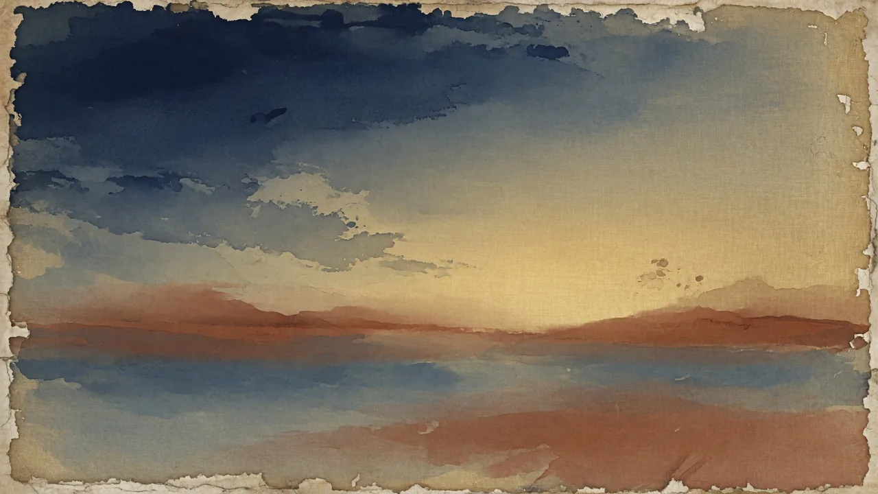 A quiet painted horizon in evening light